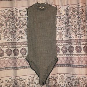 Striped Sleeveless Turtleneck Onesie